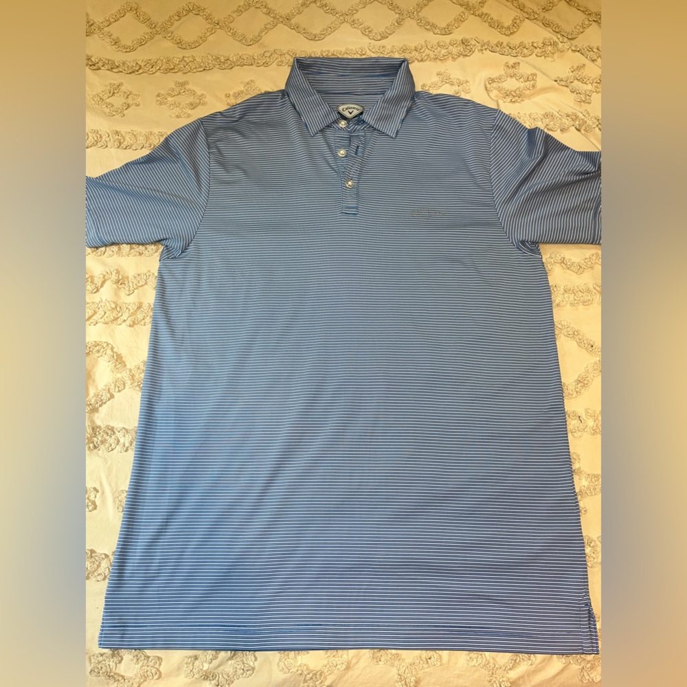 Callaway Men's Navy Striped Button Down Shirt